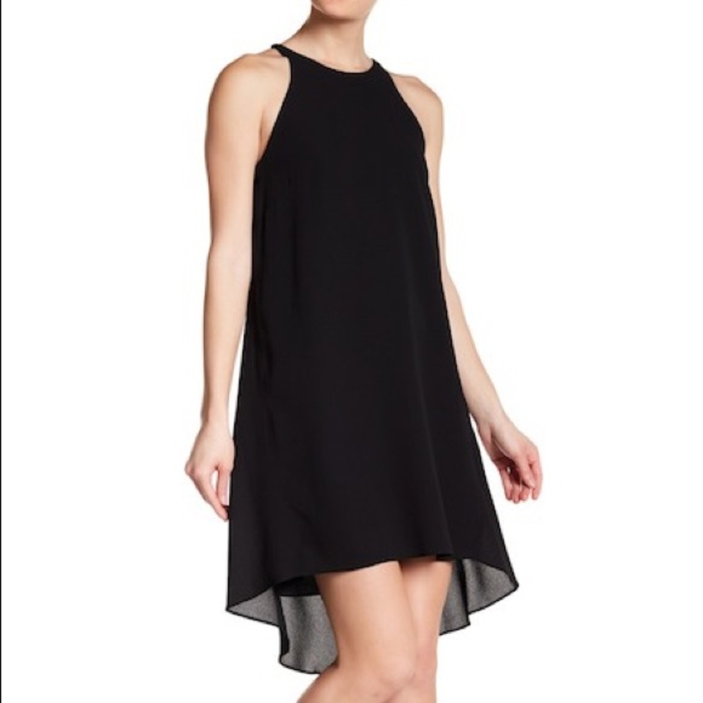 14th Place Hi Lo Halter Black Dress XS